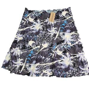 Haystacks Reversible Bias Skirt‎ Women's XL Esteem Stretch Scalloped Floral Y2K
